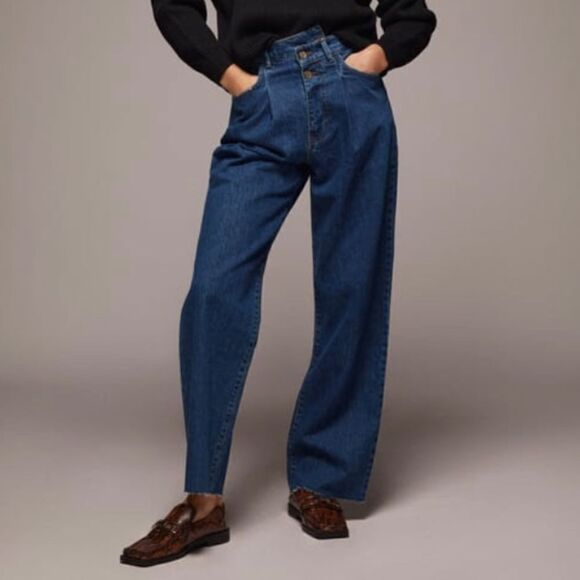 Zara 27 US 4 Z1975 LOOSE FIT WIDE LEG JEANS nwt - Picture 2 of 7